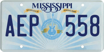 MS license plate AEP558