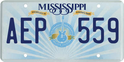MS license plate AEP559