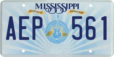 MS license plate AEP561