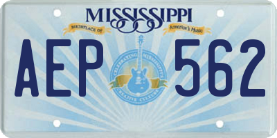 MS license plate AEP562