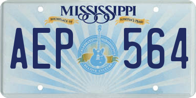 MS license plate AEP564