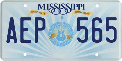 MS license plate AEP565