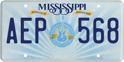 MS license plate AEP568