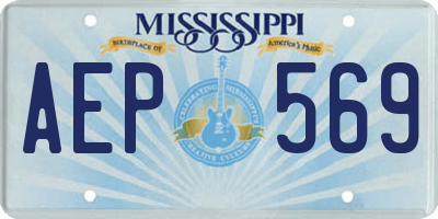 MS license plate AEP569