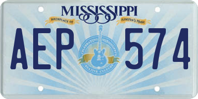MS license plate AEP574