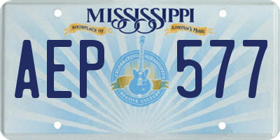 MS license plate AEP577
