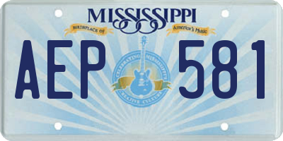 MS license plate AEP581