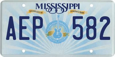 MS license plate AEP582
