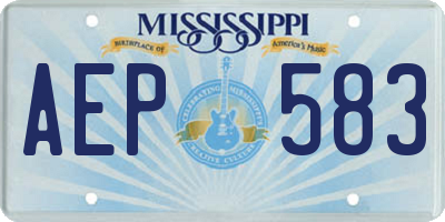 MS license plate AEP583