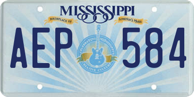 MS license plate AEP584