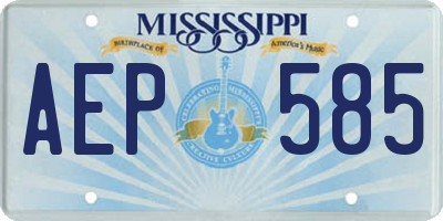 MS license plate AEP585