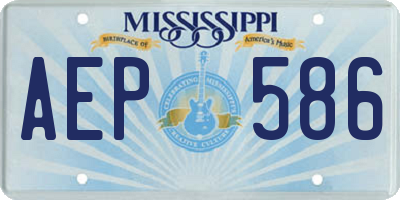 MS license plate AEP586