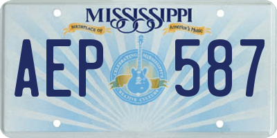 MS license plate AEP587
