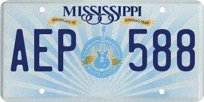 MS license plate AEP588