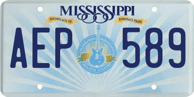 MS license plate AEP589