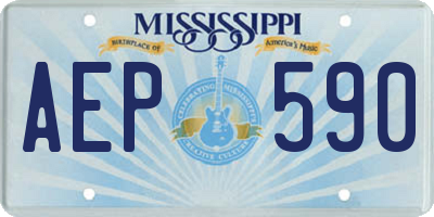 MS license plate AEP590