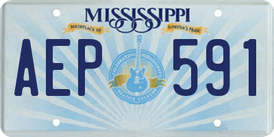 MS license plate AEP591