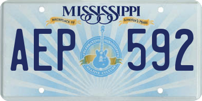 MS license plate AEP592