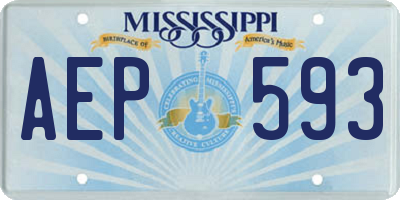 MS license plate AEP593