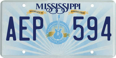 MS license plate AEP594
