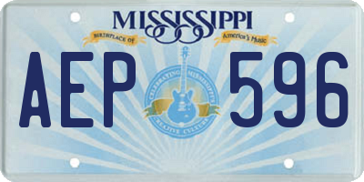 MS license plate AEP596