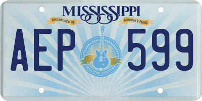 MS license plate AEP599
