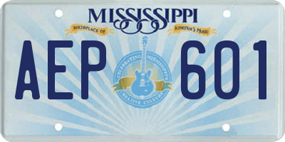MS license plate AEP601