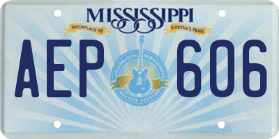 MS license plate AEP606