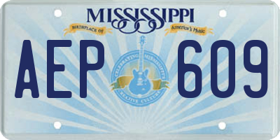 MS license plate AEP609