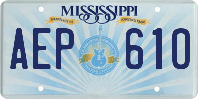 MS license plate AEP610
