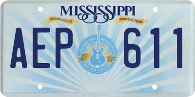 MS license plate AEP611