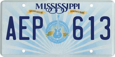 MS license plate AEP613