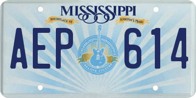 MS license plate AEP614