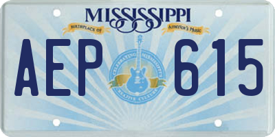 MS license plate AEP615