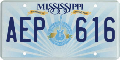 MS license plate AEP616