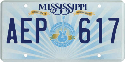 MS license plate AEP617