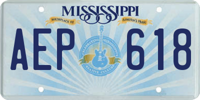 MS license plate AEP618