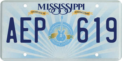 MS license plate AEP619