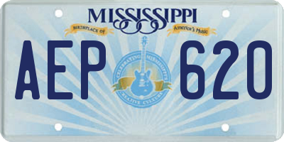 MS license plate AEP620