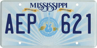 MS license plate AEP621