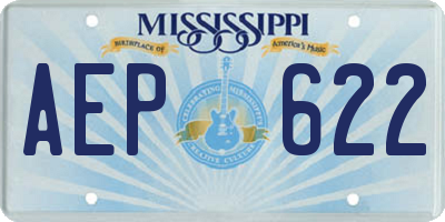 MS license plate AEP622