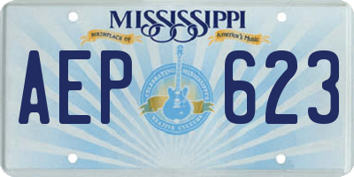 MS license plate AEP623