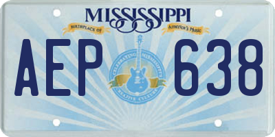 MS license plate AEP638