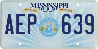 MS license plate AEP639