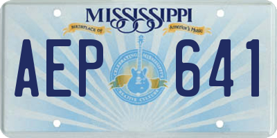 MS license plate AEP641