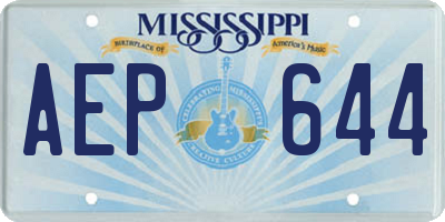 MS license plate AEP644