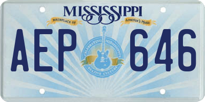 MS license plate AEP646