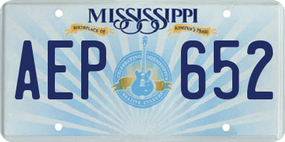 MS license plate AEP652