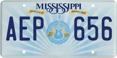 MS license plate AEP656