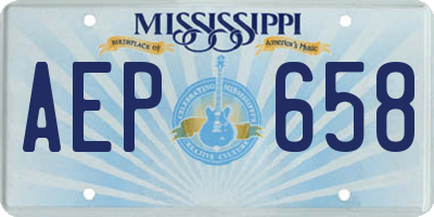 MS license plate AEP658